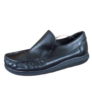 Hitchcock Men Loafer Slip On Shoes Size 42 Medium Casual Comfort Black Leather